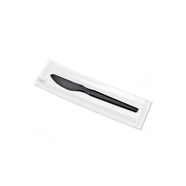 Plastic Knife Black Color Wrapper VIP, 500 Pcs | Carton