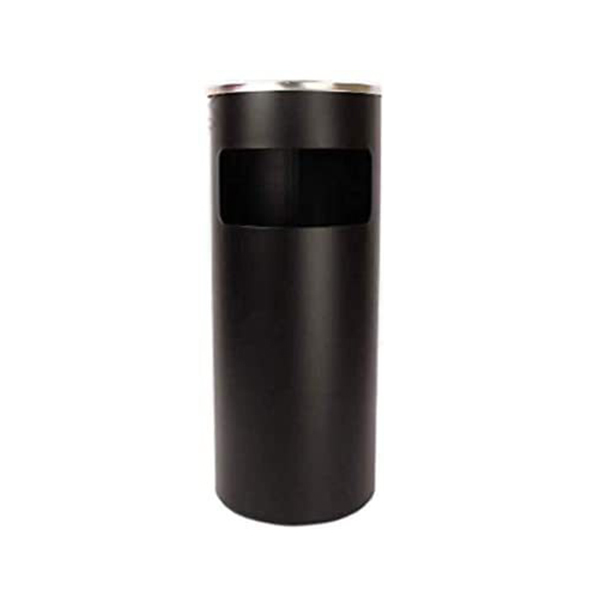 Ashtray + Trash basket Black Color Steel, 1 Pcs